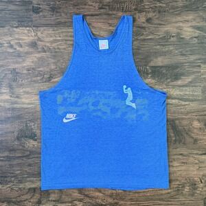 Vintage Nike Basketball Tank Top USA Made Medium‎ 80s 90s Grey Tag Single Stitch